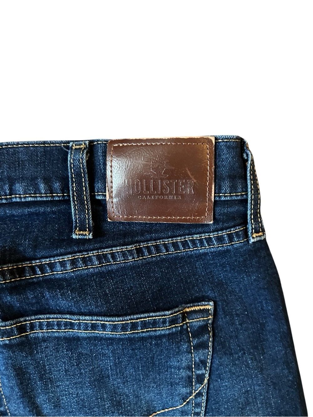 Hollister Jeans 36x32 Mens Blue Denim Slim Straight Epic Flex Stretch Dark Wash - Picture 6 of 8